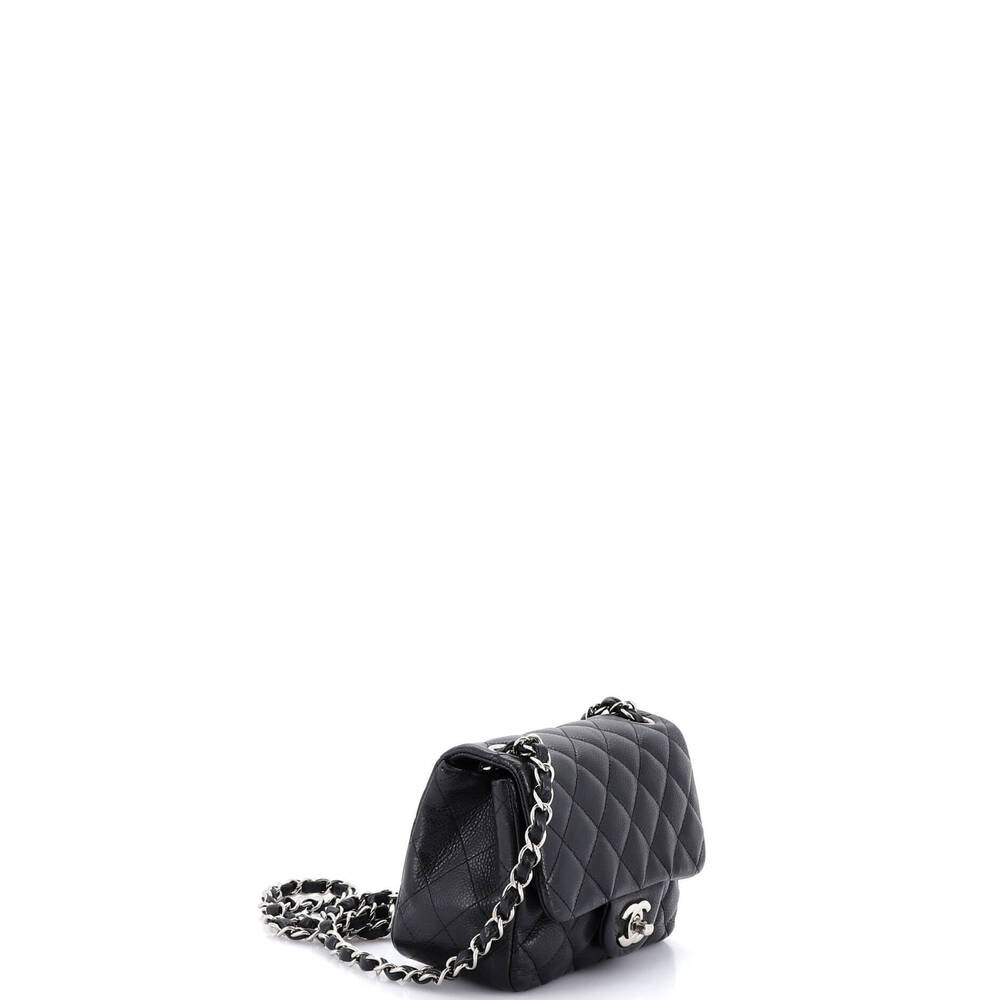 Chanel Mini Square Classic Single Flap Bag Quilted Caviar - Picture 2 of 7